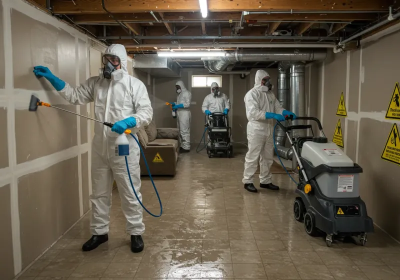 Basement Moisture Removal and Structural Drying process in De Soto Parish, LA